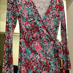 Beautiful and colorful wrap dress!